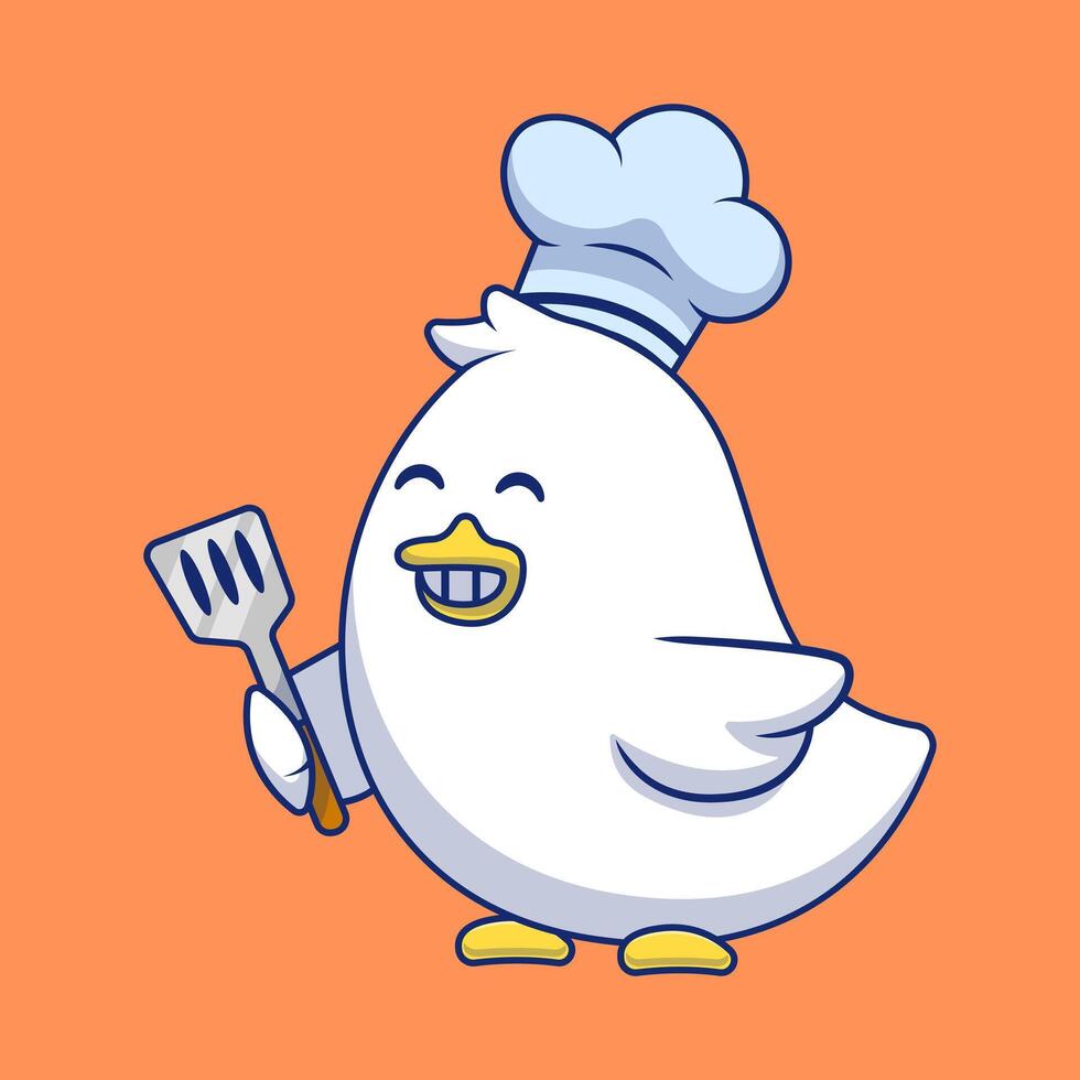 schattig chef kuiken tekenfilm vector pictogrammen illustratie. vlak tekenfilm concept. geschikt voor ieder creatief project.