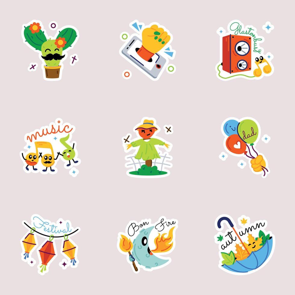 bundel van cultureel vieringen vlak stickers vector