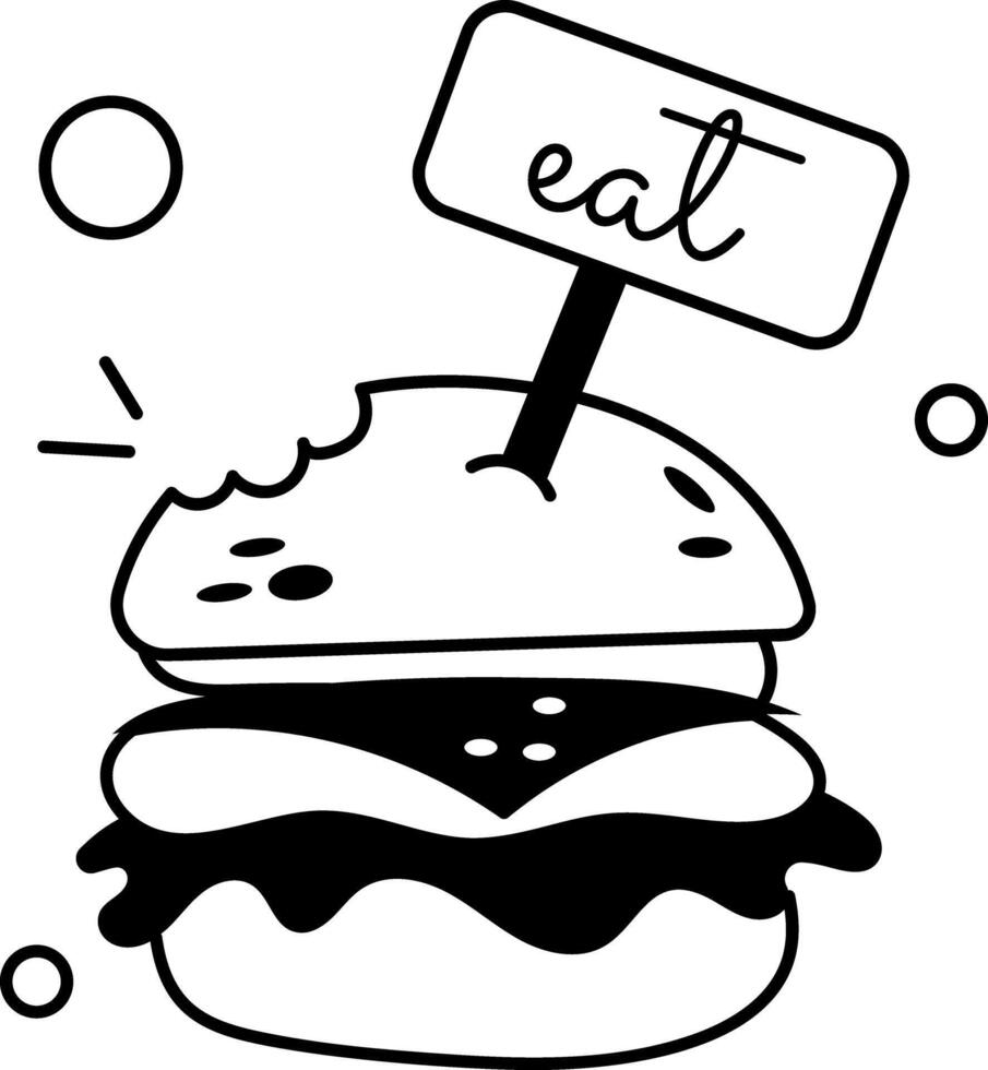 modieus eten hamburger vector