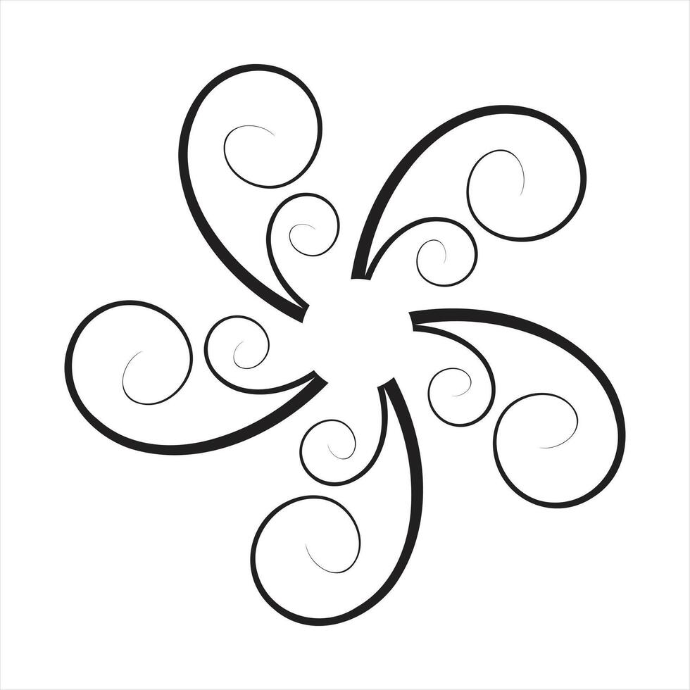 zwart abstract bloemen ornament ontwerp vector