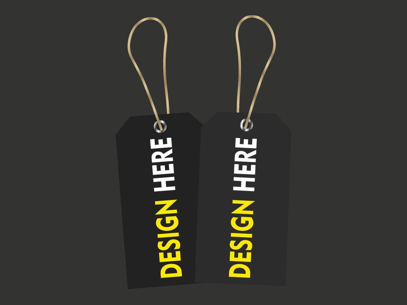 hangtag mockup met grijs kleur voor kleding vector