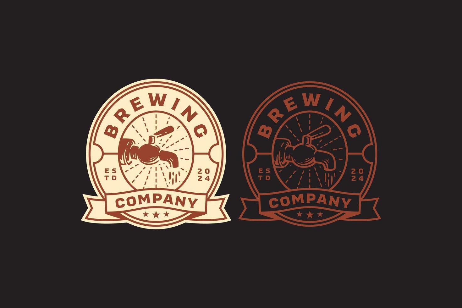 bier kraan klassiek logo ontwerp voor bar en brouwen bedrijf label, teken, symbool of merk identiteit vector