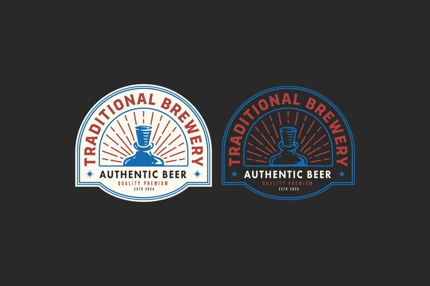 ambacht bier met houten kurk en fles logo grafisch voor brouwen bedrijf label, teken, symbool of merk identiteit vector