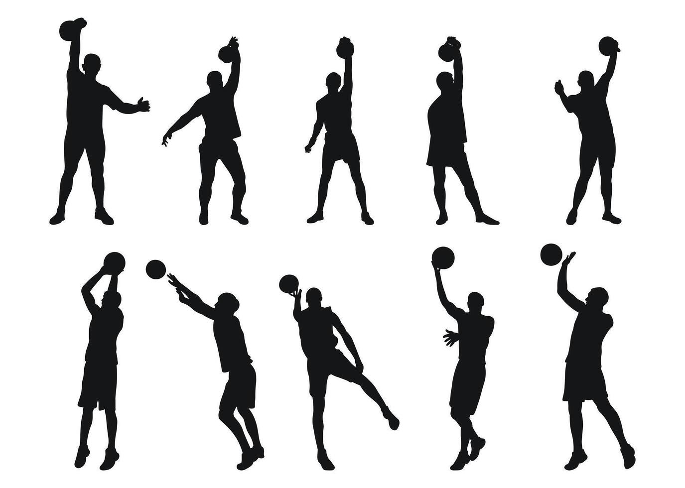 basketbal spelers, gewicht lifters, sport- team, geïsoleerd vector