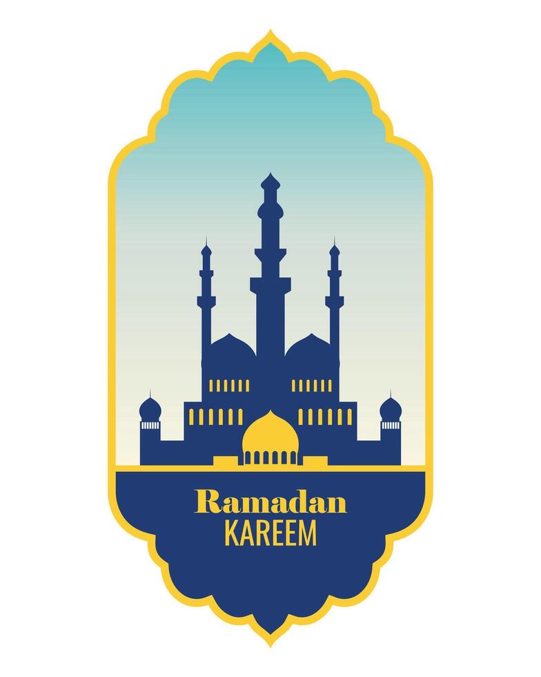 decoratief Ramadan blauw goud moskee Islamitisch logo icoon concept vector ontwerp