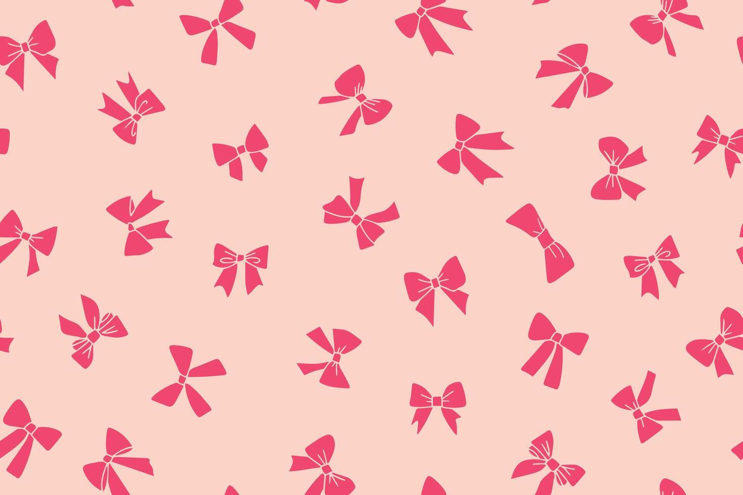 naadloos patroon van roze geschenk bogen, linten in tekening stijl, hand- getrokken. roze lint voor mode textiel of behang achtergrond. vector illustratie
