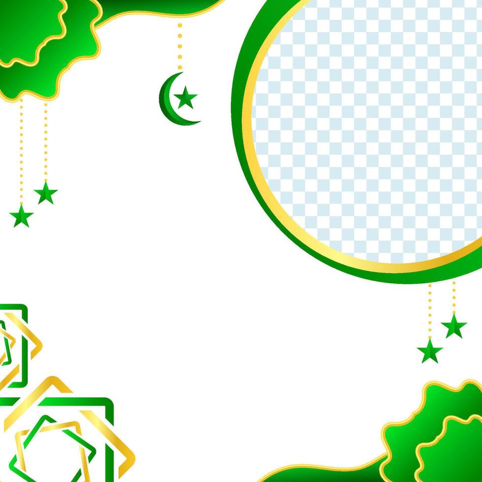 Islamitisch twibbon banier achtergrond met foto ruimte vector