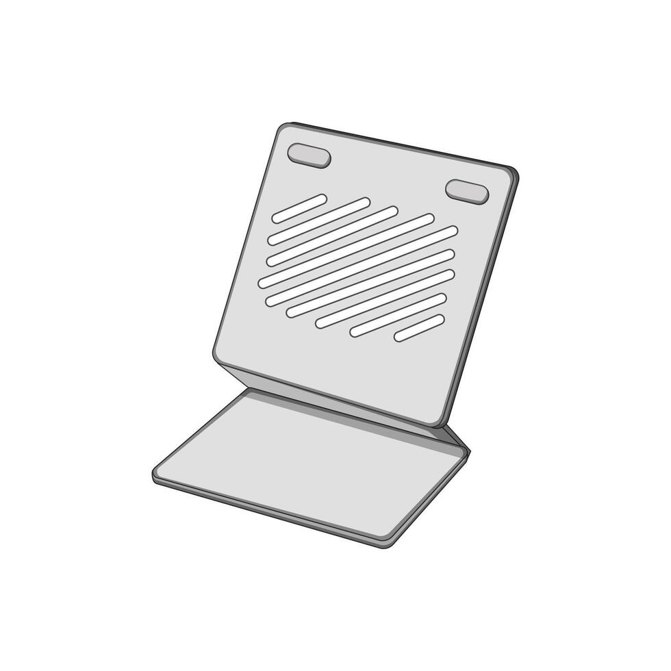 zwart laptop staan tekenfilm vector illustratie