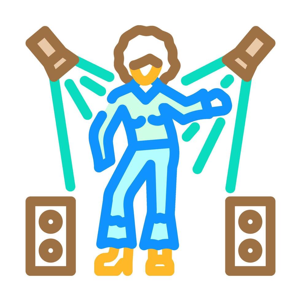 koningin disco partij kleur icoon vector illustratie
