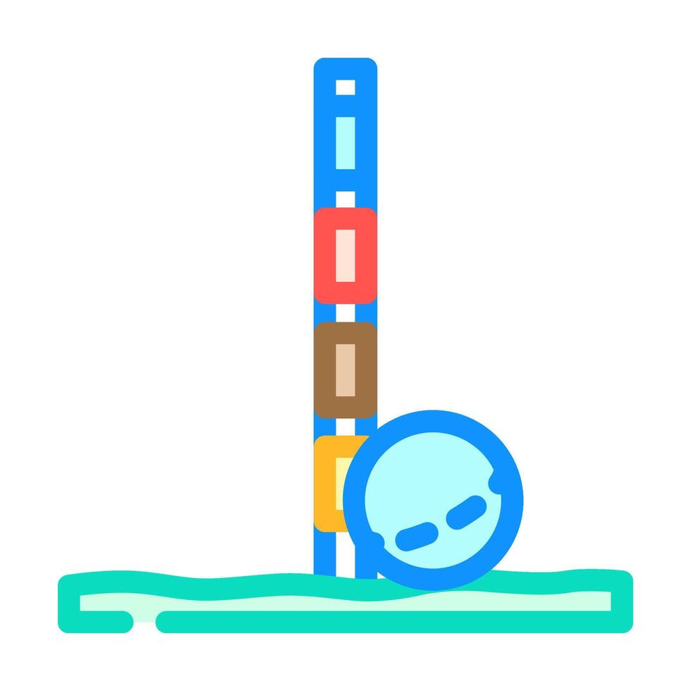 pin uit croquet spel kleur icoon vector illustratie