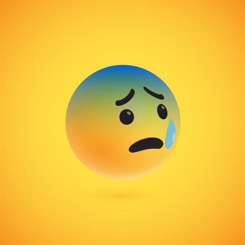 Leuke hoog-gedetailleerde gele 3D emoticon voor Web, vectorillustratie vector