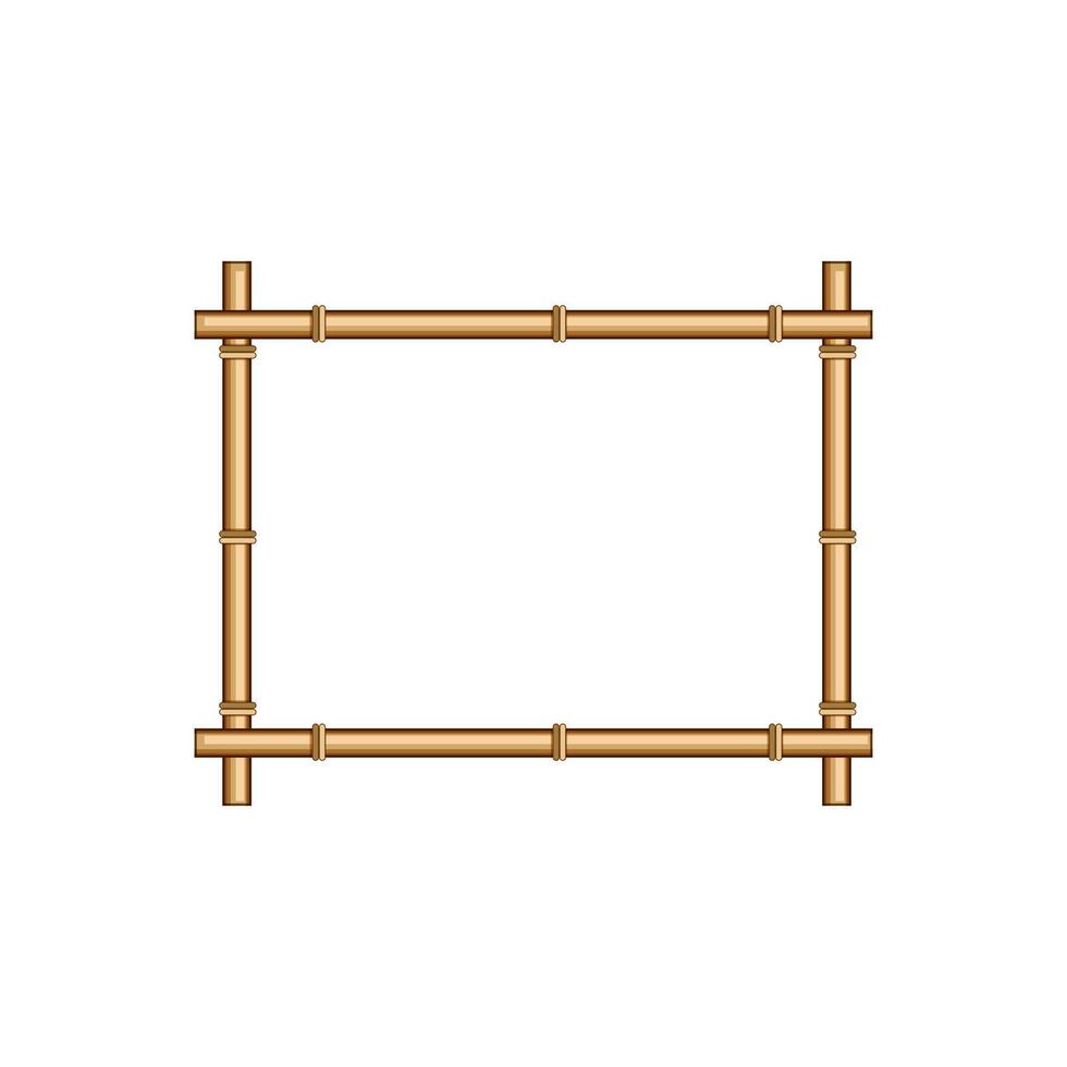 houten bamboe kader tekenfilm vector illustratie