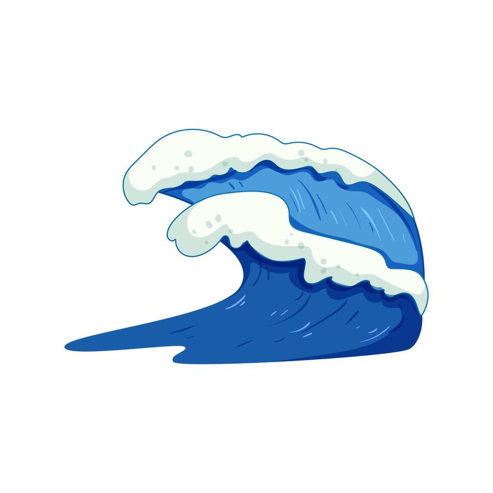 water oceaan golven tekenfilm vector illustratie