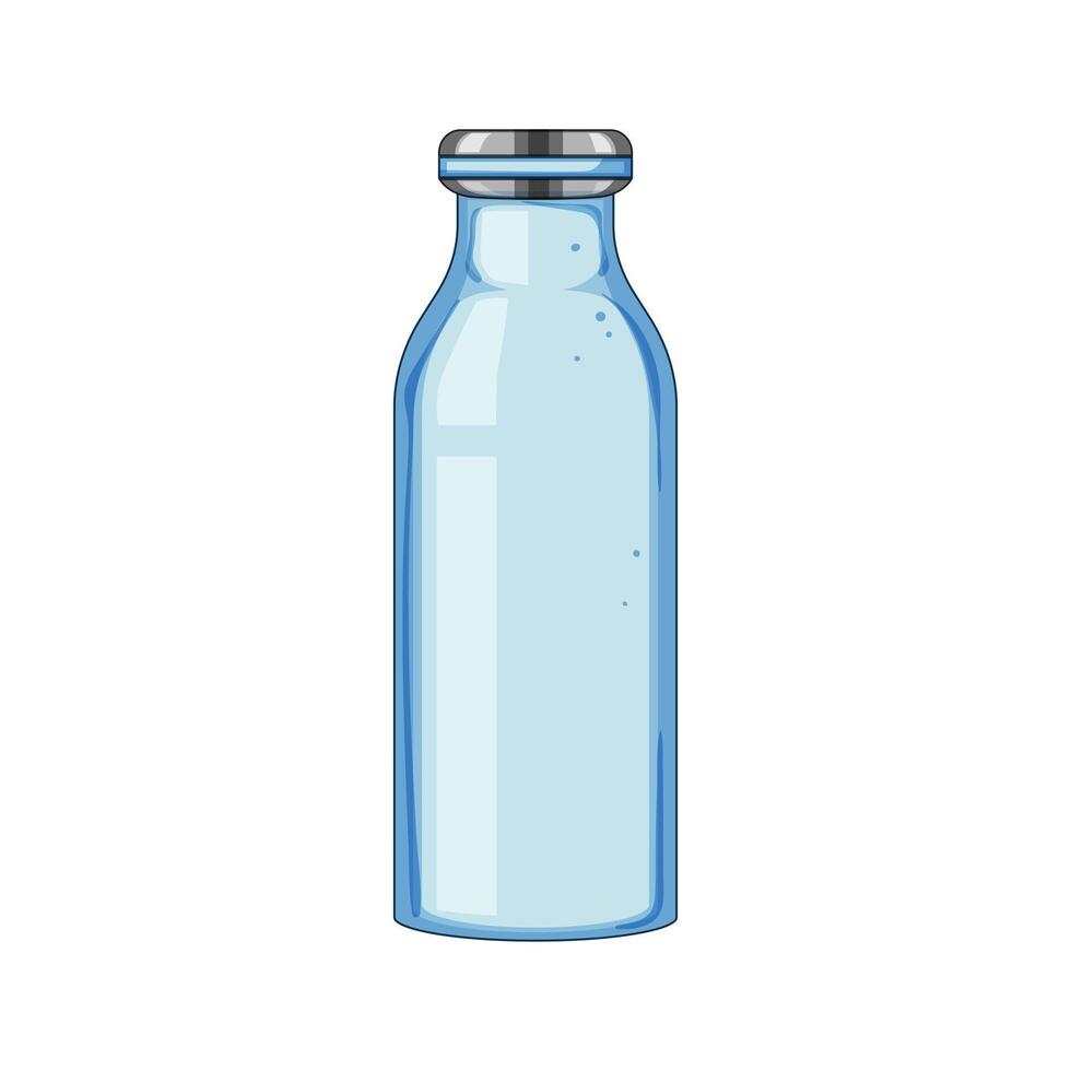 zwart thermosfles fles tekenfilm vector illustratie