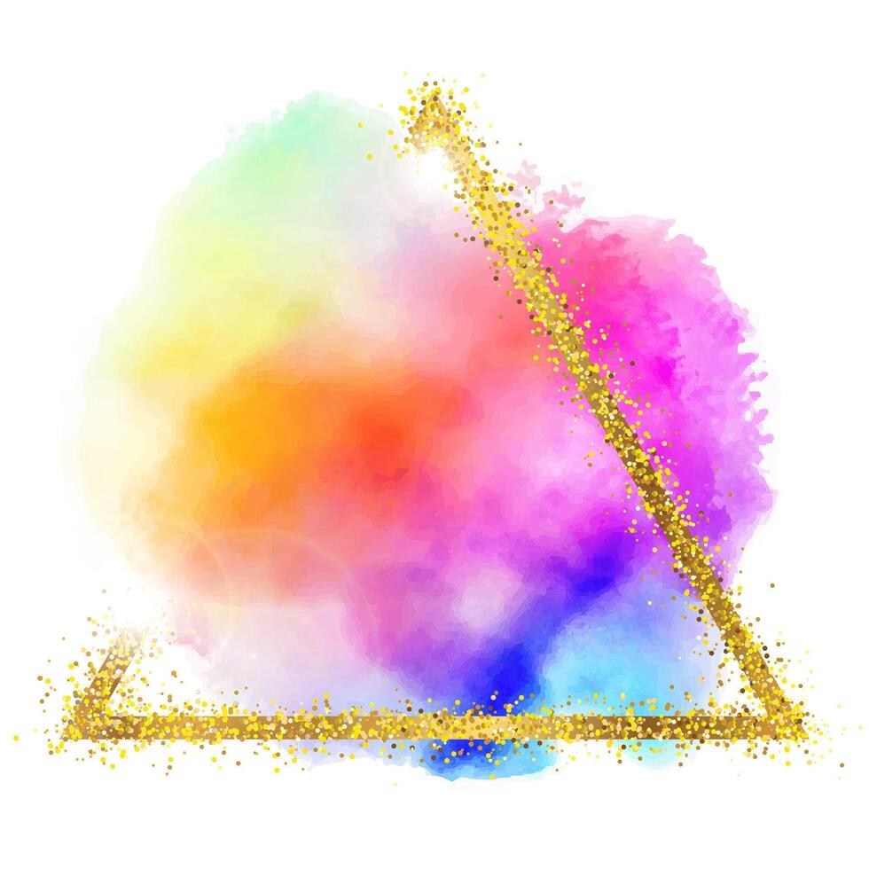 abstract driehoek 3d goud kleurrijk verf grafisch element vector