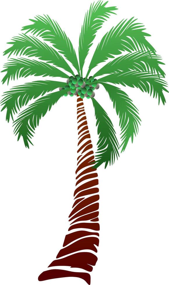 palm boom illustratie. een tropisch eiland met handpalmen. natuur logo icoon vector