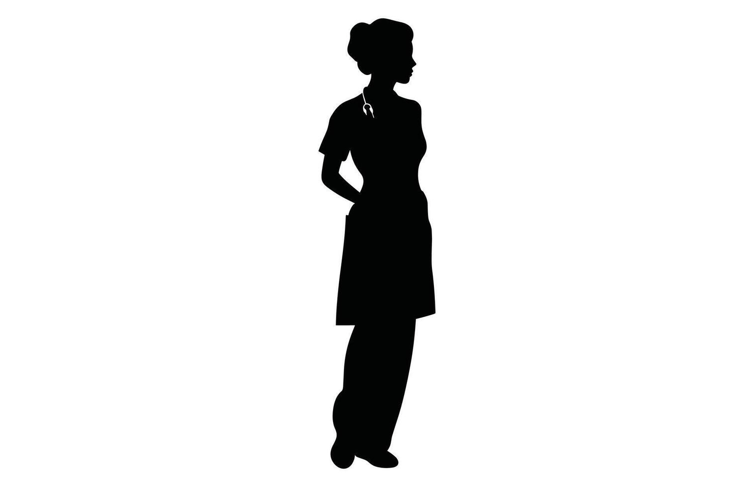 verpleegster vrouw silhouetten, verpleegster silhouet vector, verpleegster silhouet reeks vector