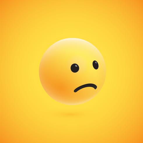 Leuke hoog-gedetailleerde gele 3D emoticon voor Web, vectorillustratie vector