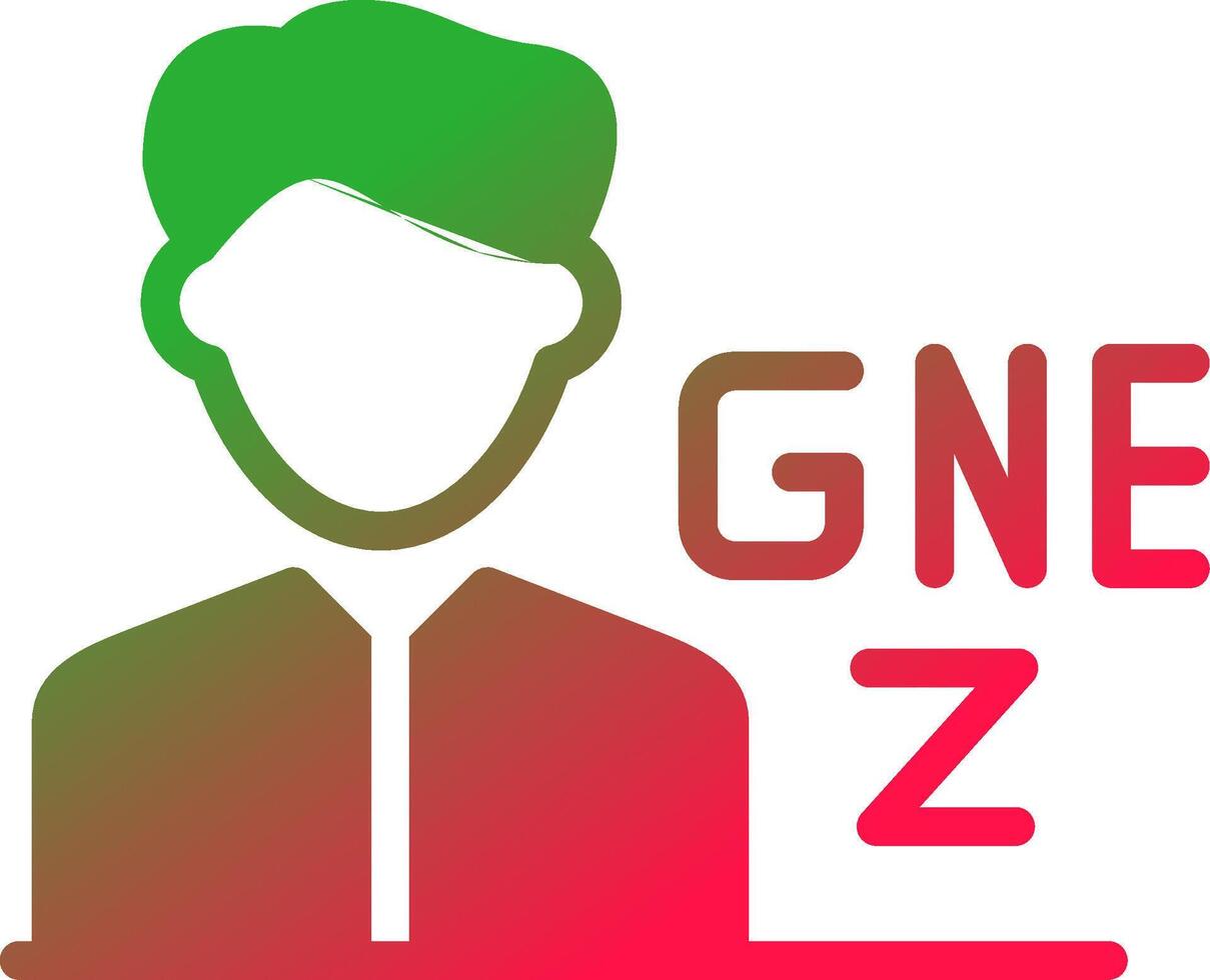 gen z mannetje creatief icoon ontwerp vector