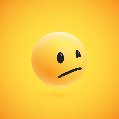 Leuke hoog-gedetailleerde gele 3D emoticon voor Web, vectorillustratie vector