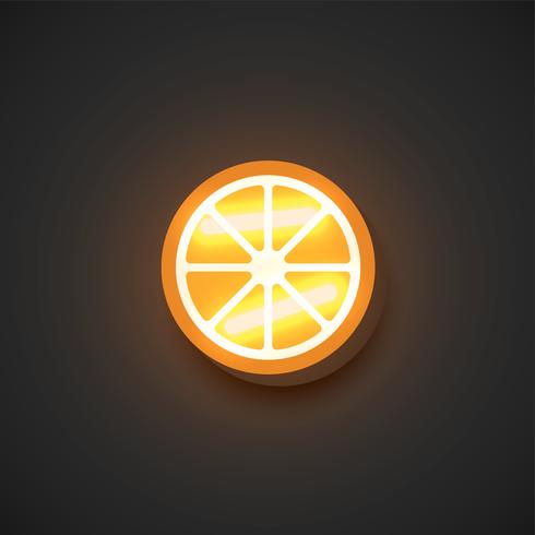 Realistische neonfruit, vectorillustratie vector