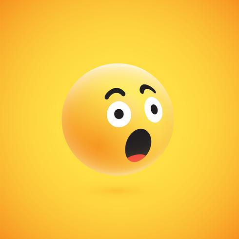 Leuke hoog-gedetailleerde gele 3D emoticon voor Web, vectorillustratie vector