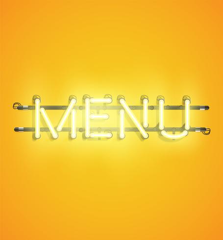 Neon realistisch woord voor reclame, vectorillustratie vector