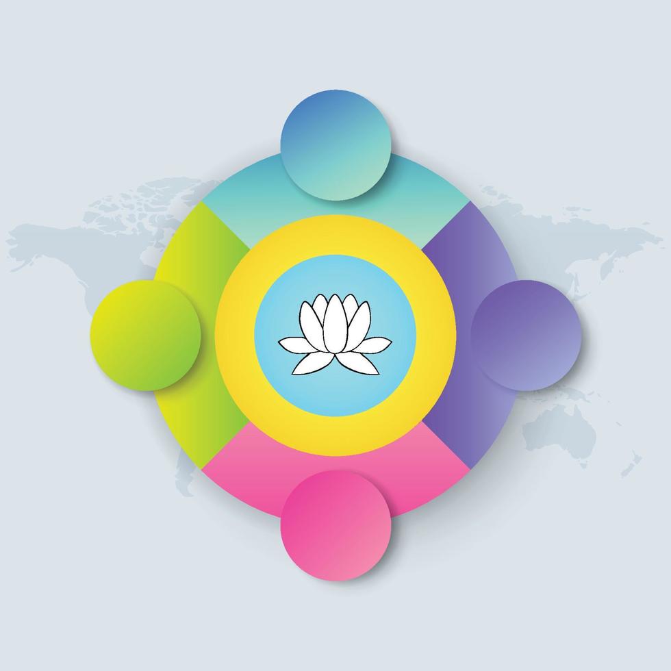 vlag van kalmykia met infographic ontwerp geïsoleerd op wereldkaart vector