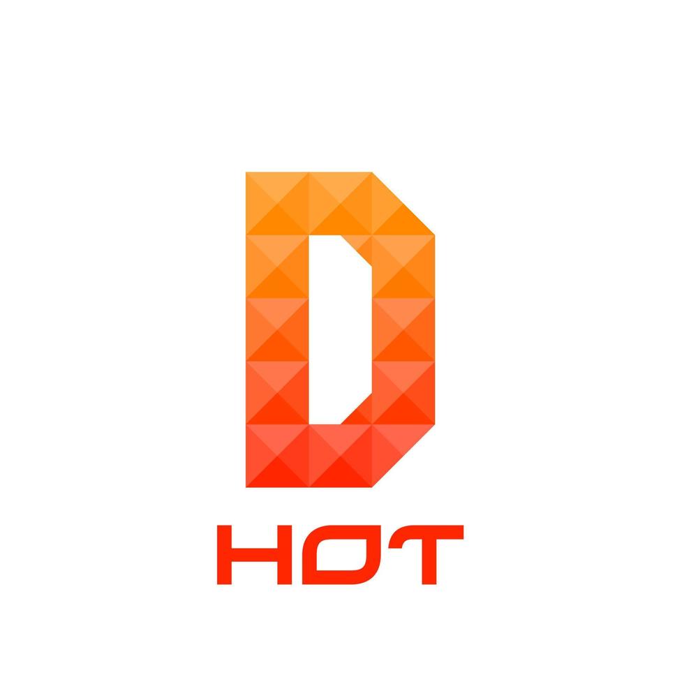 letter d-logo met helder vuurkleurenconcept. goed om af te drukken, bedrijfslogo, ontwerpelement, t-shirtontwerp enz. vectorillustratie. vector