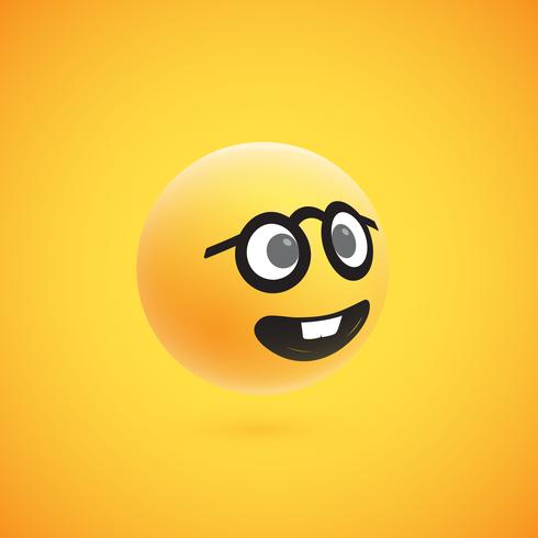 Leuke hoog-gedetailleerde gele 3D emoticon voor Web, vectorillustratie vector