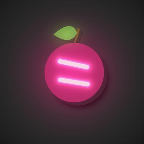 Realistische neonfruit, vectorillustratie vector