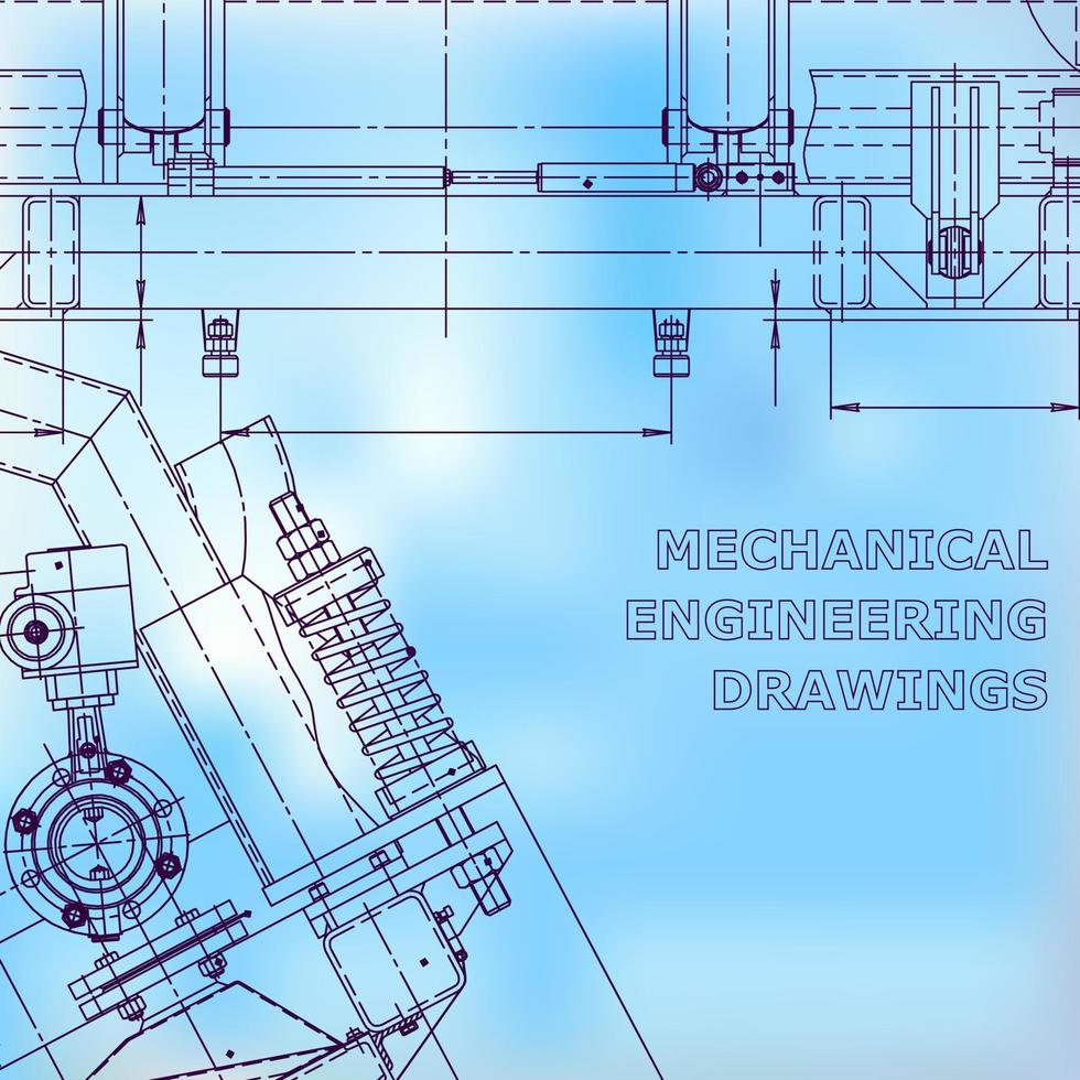 blauwdruk, schets. vector technische illustratie. omslag, flyer, banner, achtergrond