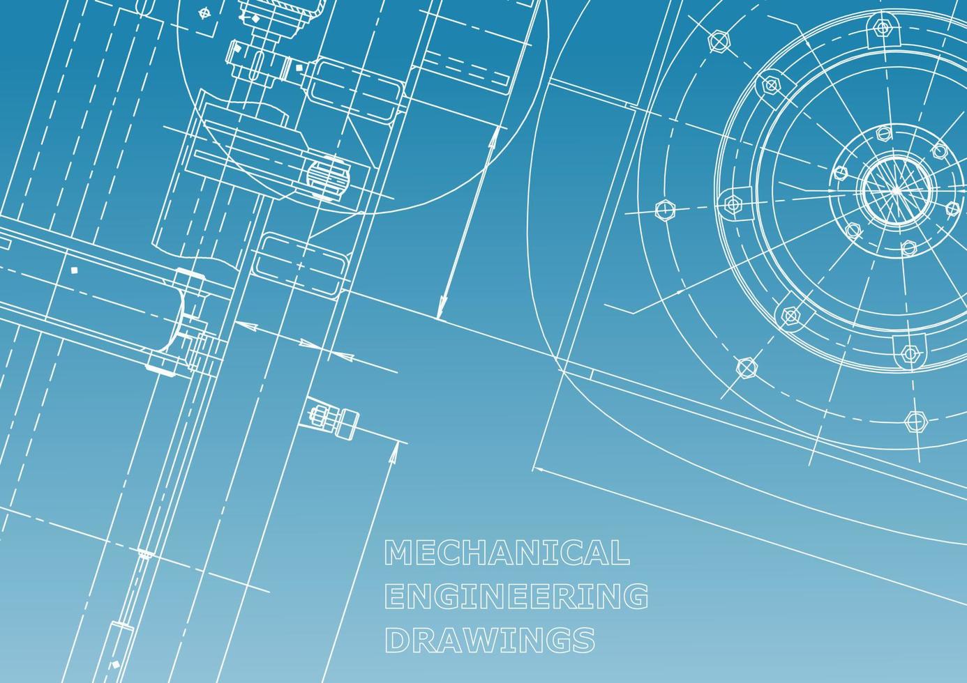 computerondersteunde ontwerpsystemen. technische illustraties, achtergronden. werktuigbouwkundige tekening. machinebouw industrie. instrumentmakende tekeningen vector