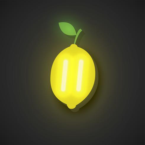 Realistische neonfruit, vectorillustratie vector