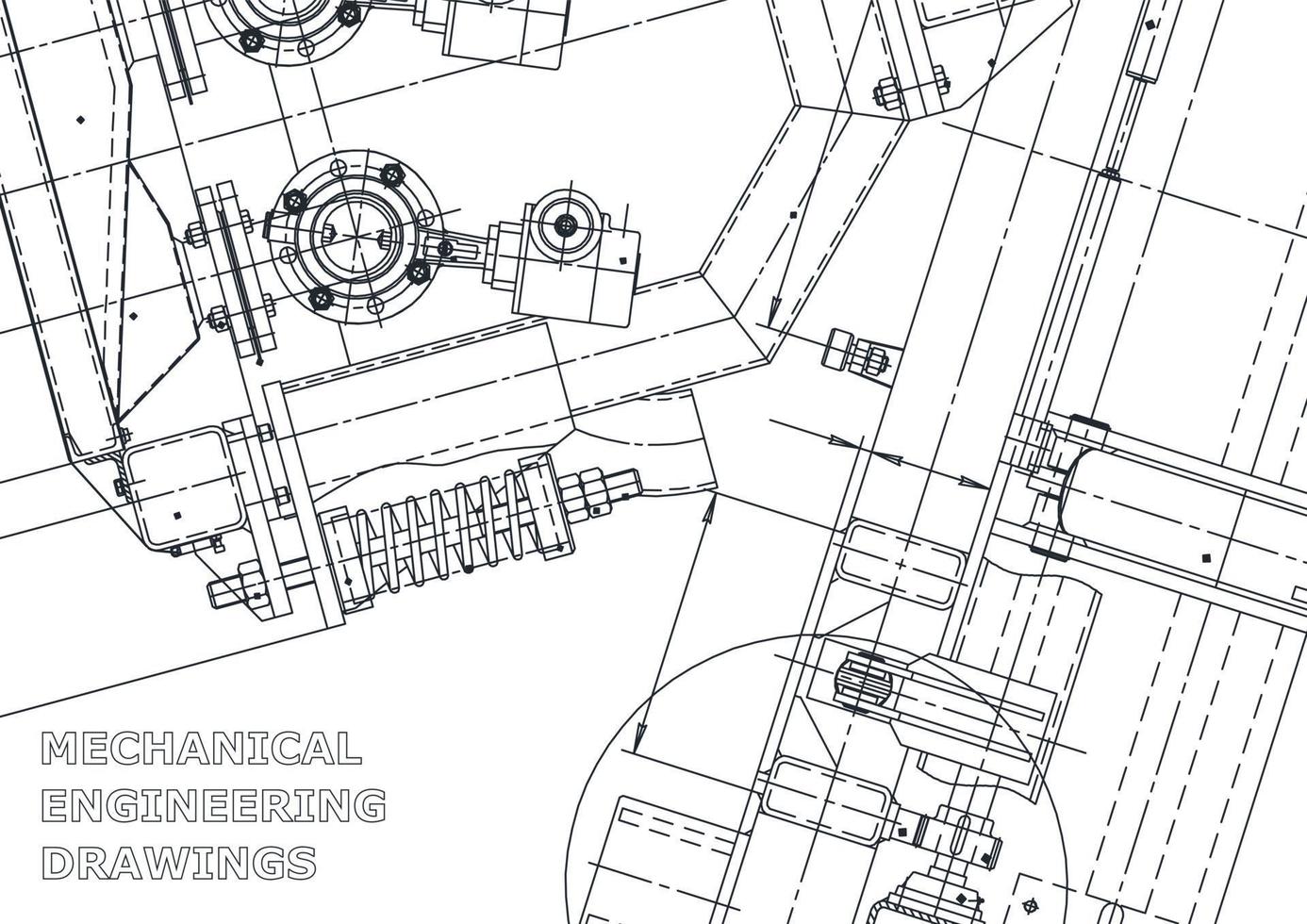 Hoes. vector technische tekeningen. mechanische instrumentenbouw. technische abstracte achtergronden. technische illustratie