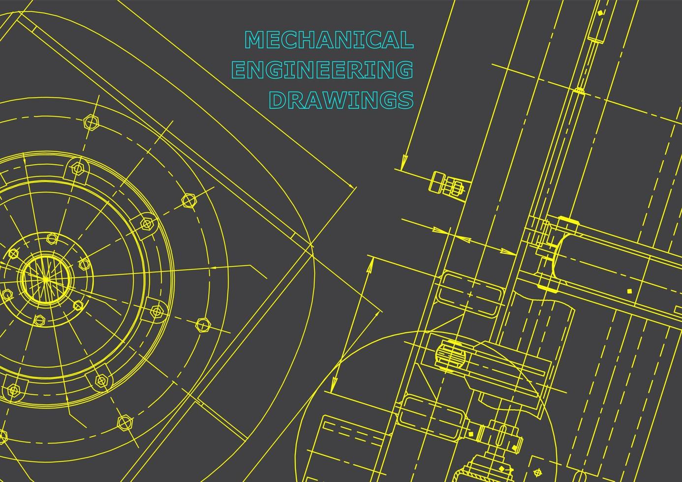 computerondersteunde ontwerpsystemen. technische illustraties, achtergronden. werktuigbouwkundige tekening. machinebouw industrie. instrumentmakende tekeningen vector