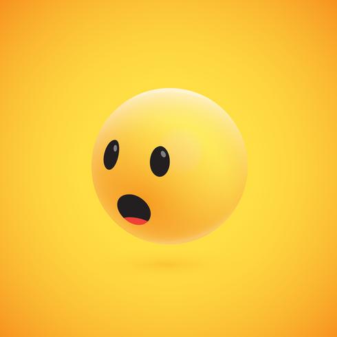 Leuke hoog-gedetailleerde gele 3D emoticon voor Web, vectorillustratie vector