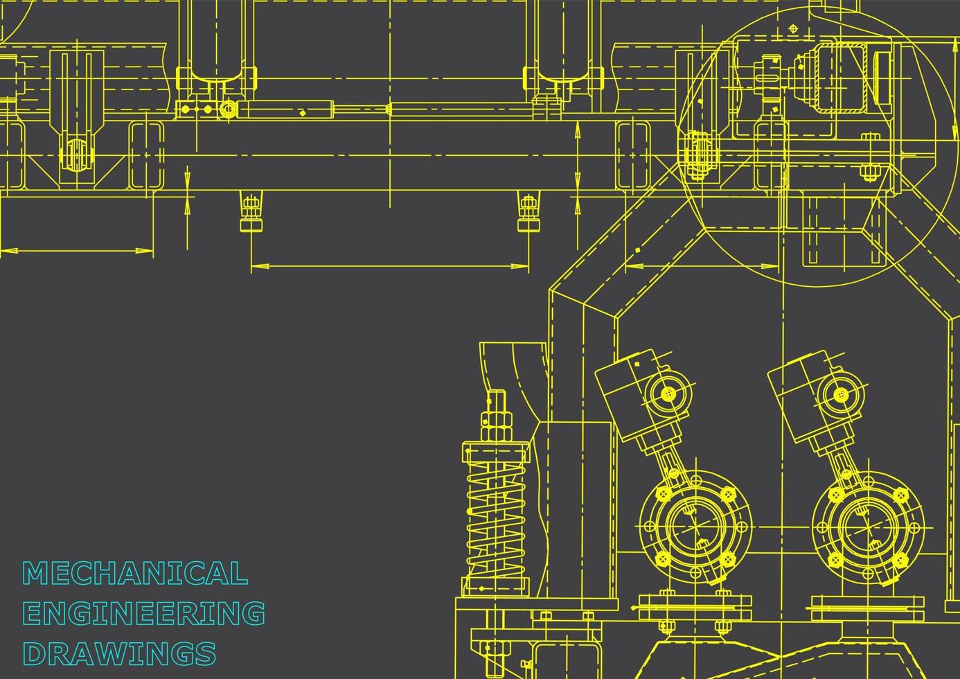 computerondersteunde ontwerpsystemen. technische illustraties, achtergronden. werktuigbouwkundige tekening. machinebouw industrie. instrumentmakende tekeningen vector