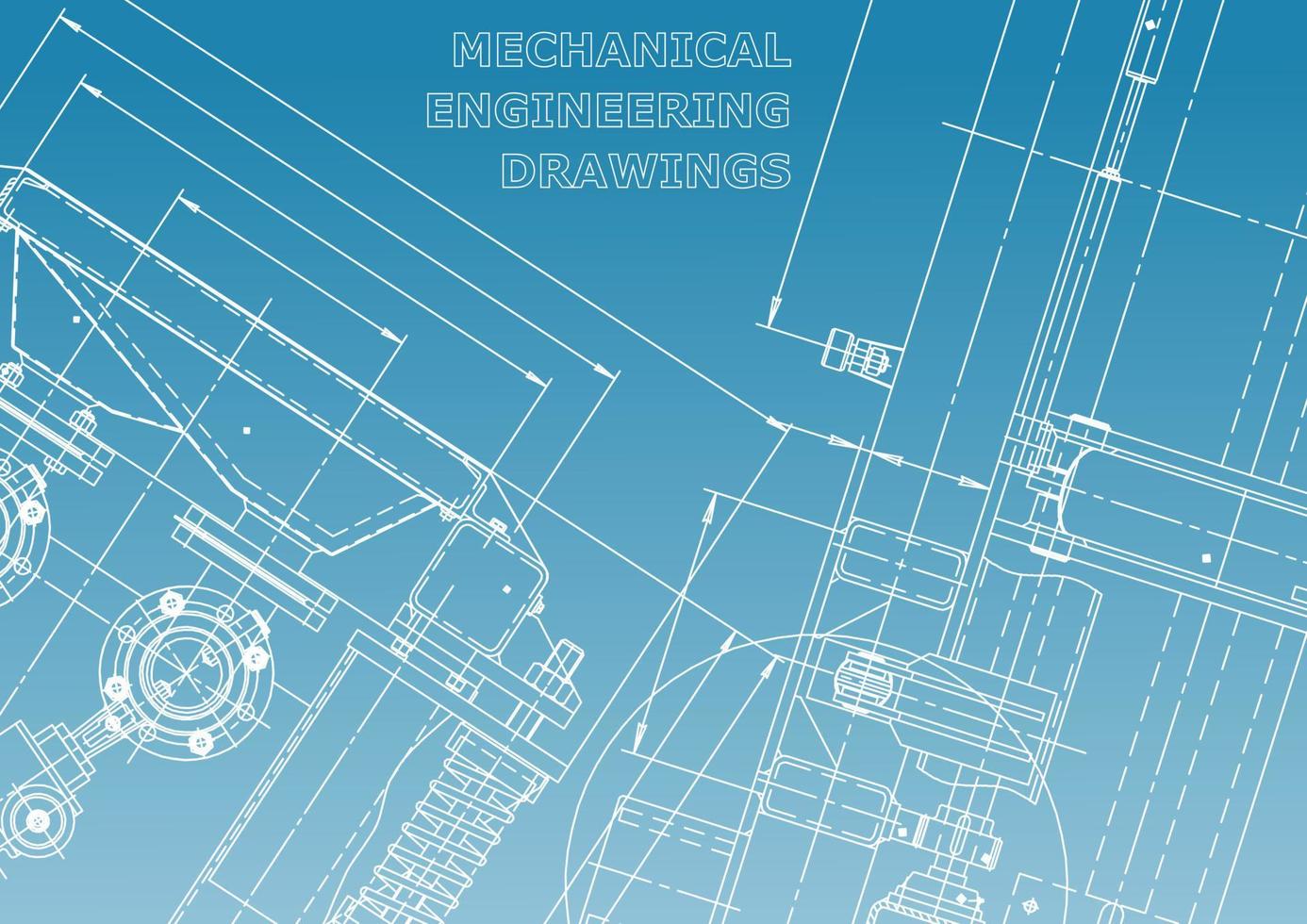 computerondersteunde ontwerpsystemen. technische illustraties, achtergronden. werktuigbouwkundige tekening. machinebouw industrie. instrumentmakende tekeningen vector