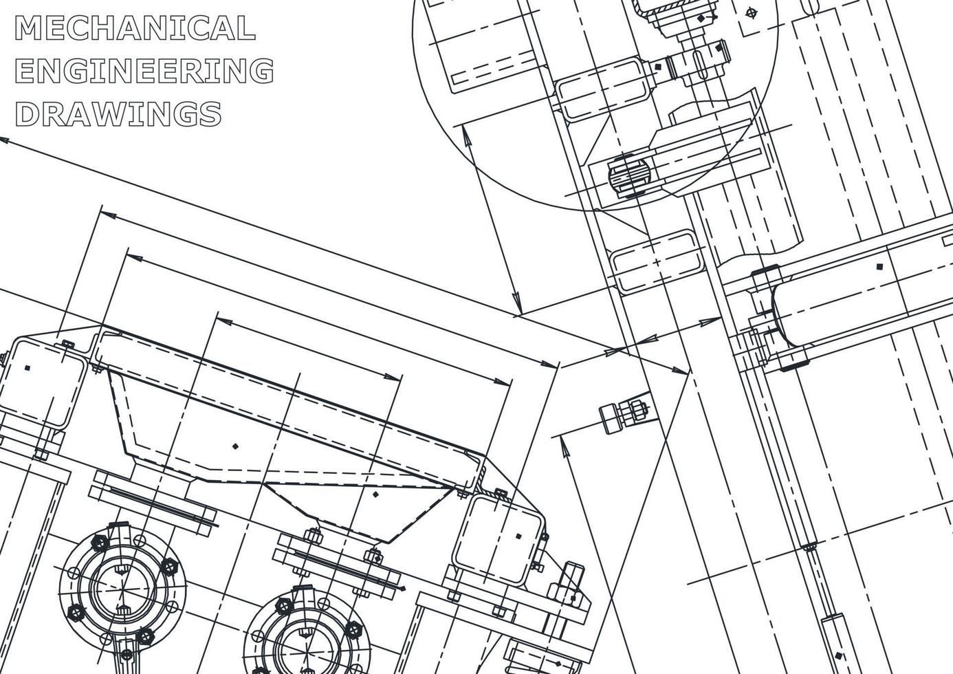 Hoes. vector technische tekeningen. mechanische instrumentenbouw. technische abstracte achtergronden. technische illustratie