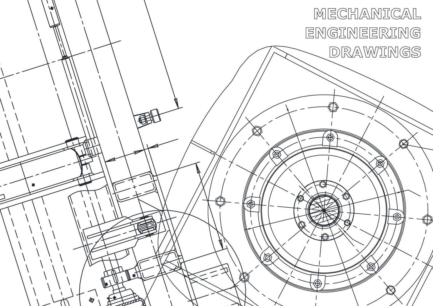 vectorbanner. technische tekening. mechanische instrumenten maken vector