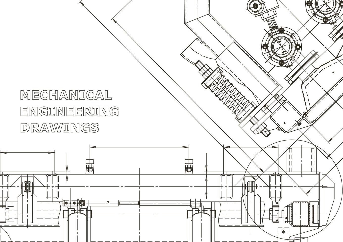 Hoes. vector technische tekeningen. mechanische instrumentenbouw. technische abstracte achtergronden. technische illustratie