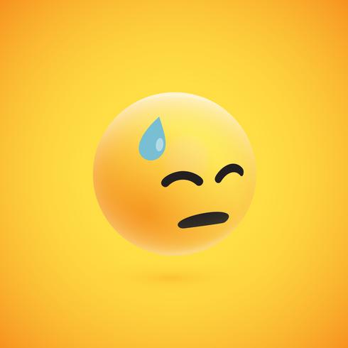 Leuke hoog-gedetailleerde gele 3D emoticon voor Web, vectorillustratie vector