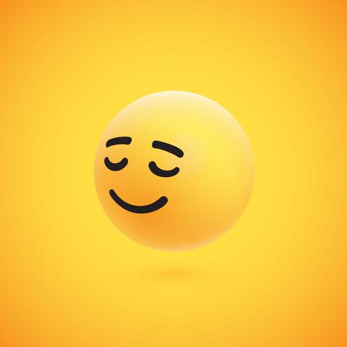 Leuke hoog-gedetailleerde gele 3D emoticon voor Web, vectorillustratie vector