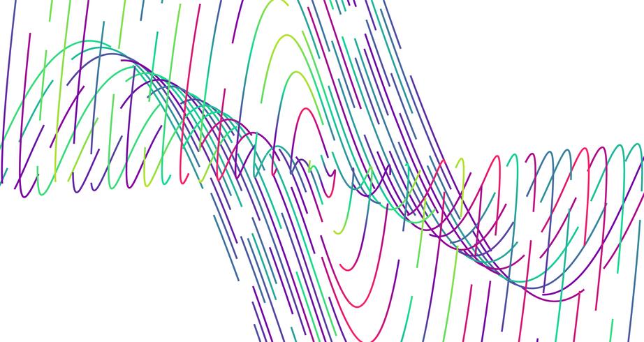 Kleurrijke neon gestormde lijnen, vectorillustratie vector