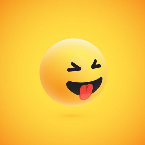 Leuke hoog-gedetailleerde gele 3D emoticon voor Web, vectorillustratie vector