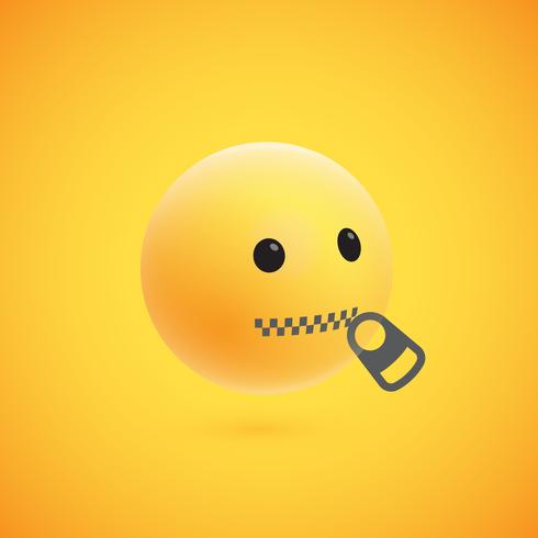 Leuke hoog-gedetailleerde gele 3D emoticon voor Web, vectorillustratie vector