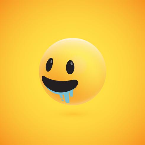 Leuke hoog-gedetailleerde gele 3D emoticon voor Web, vectorillustratie vector