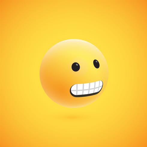 Leuke hoog-gedetailleerde gele 3D emoticon voor Web, vectorillustratie vector