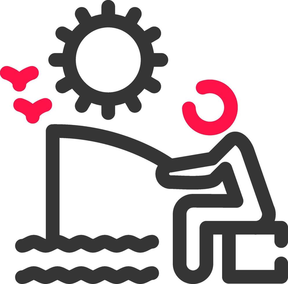zomer visvangst creatief icoon ontwerp vector